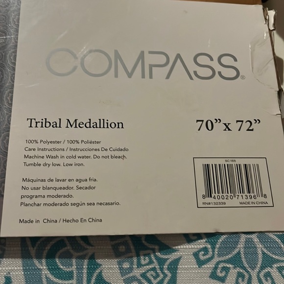 Compass Shower Curtain 70” x 72” brand new Washable material Modern design - Picture 5 of 5